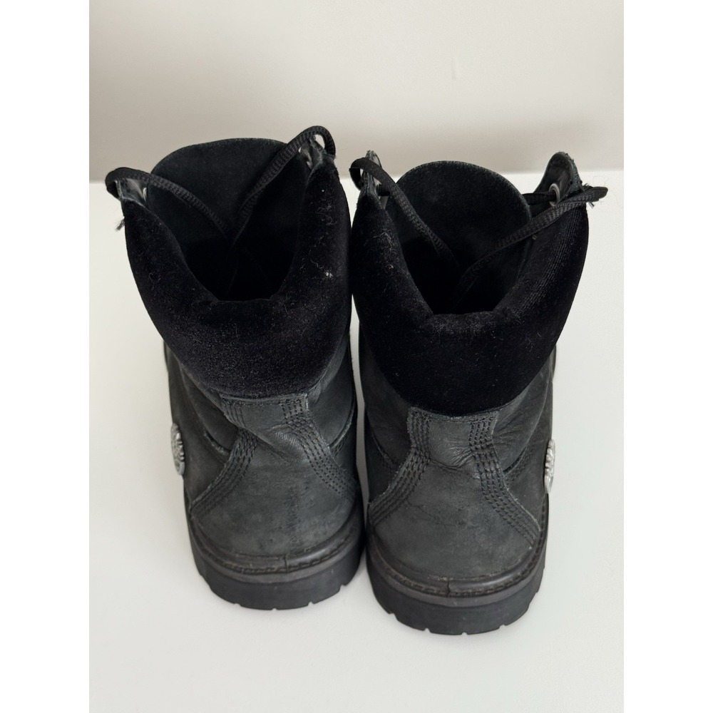 Timberland TB0A1KHH Women's Black Velvet Leather 6" Premium Collar Boot Sz 7 - Picture 4 of 10